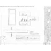 Wooden sectional washbasin cabinet Auvelais