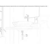 A single, wooden washbasin cabinet standing on the floor Rosolina