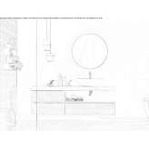 Wooden sectional washbasin cabinet with a mirror Mudurnu