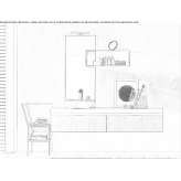Single wooden washbasin cabinet with drawers Grenay