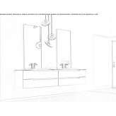 Wooden sectional washbasin cabinet with drawers Pokolbin