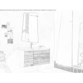 Wooden sectional washbasin cabinet Auvelais