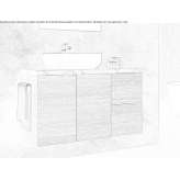 Wall-mounted washbasin cabinet made of melamine-coated chipboard with mirror Ramsthal