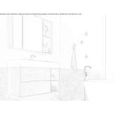Single washbasin cabinet in melamine-coated chipboard with mirror Ramsthal