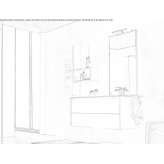 Wooden sectional washbasin cabinet Auvelais