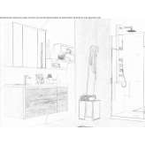Wooden sectional washbasin cabinet Auvelais