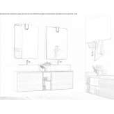 Segmented double washbasin cabinet for wall mounting Troubky