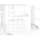 Sectional washbasin cabinet with a mirror Mudurnu