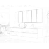 Wooden wall-mounted washbasin cabinet with drawers Canena