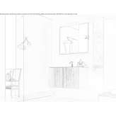 Wooden sectional washbasin cabinet with a mirror Mudurnu