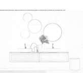 Wooden wall-mounted washbasin cabinet with a mirror Lehe