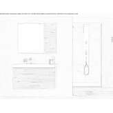 Single washbasin cabinet in melamine-coated chipboard with mirror Ramsthal