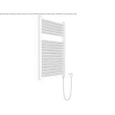 Electric towel warmer made of chrome-plated steel, mounted on the wall Puracic