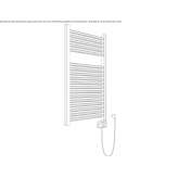 Electric towel warmer made of chrome-plated steel, mounted on the wall Puracic