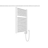 Electric, vertical, wall-mounted, chrome-plated steel towel warmer Favara