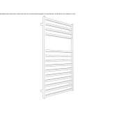 Towel warmer made of chrome-plated steel, hot-mounted, wall-mounted Romaniv
