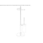 Metal toilet brush/towel rack Woodcote