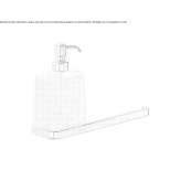 Soap dispenser/towel rack in chrome-plated brass Vezzano