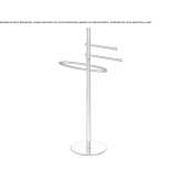 Free-standing towel rack in chrome-plated brass Tobed