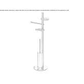 Free-standing toilet brush in chrome-plated brass Tobed