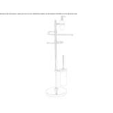 Metal toilet brush/towel rack Woodcote