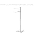 Swivel, standing towel rack in chrome-plated brass Rosales