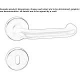 Antibacterial stainless steel handle on a rosette with a lock Joure
