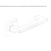 Brass door handle on a rosette Caln