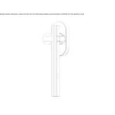 Brass window handle on a rosette Bucak