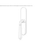 Brass window handle on the back plate Ailoche