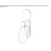 Brass and wood window handle on back plate Theillay