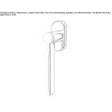 DK brass window handle on a rosette Theillay