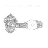 Brass door handle with Swarovski® Crystals on pink Arandas