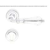 Chrome-plated brass door handle with pink Swarovski® crystals and lock Lindau
