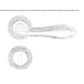 Chrome-plated brass door handle on a rosette with a lock Malvik