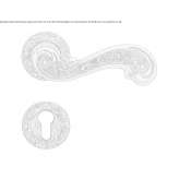 Baroque brass door handle with lock Agria