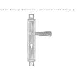 Chrome-plated brass door handle on the back plate Alcudia