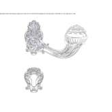 Brass door handle with Swarovski® crystals and lock Macello