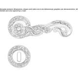 Art Nouveau brass handle on a rosette with a lock Maletto
