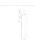 DK metal window handle in a modern style on a rosette Gmuend