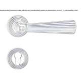 Chrome-plated brass door handle on a rosette with a lock Alcudia