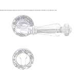 Brass door handle in a classic style with Swarovski® crystals and a lock Armacao