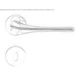 Brass door handle in a modern style with pink Swarovski® crystals with a lock Erula