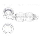Chrome-plated brass door handle with pink Swarovski® crystals and lock Totolapa