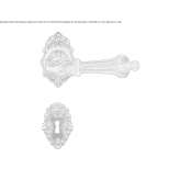 Baroque brass door handle with lock Parychy