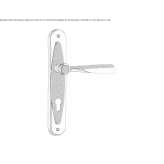 Classic style metal handle on the back plate with a lock Iernut