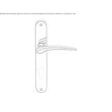 Classic style brass door handle on the back plate Sevelen