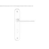 Brass door handle in a classic style on the back plate with a lock Nograd