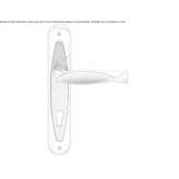 Chrome-plated brass door handle on the back plate Treuen