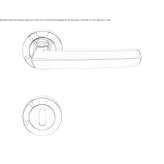 Brass door handle in a classic style on a rosette with a lock Logatec